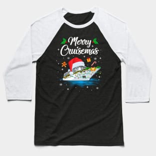 Merry Cruisemas Christmas Family Santa Reindeer Cruise Ship Baseball T-Shirt